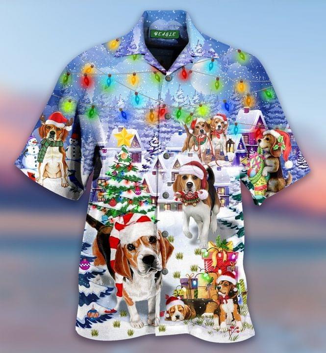 Merry Beagle Christmas Hawaiian Shirt Pre12639 Merry Beagle Christmas Hawaiian Shirt Pre12639