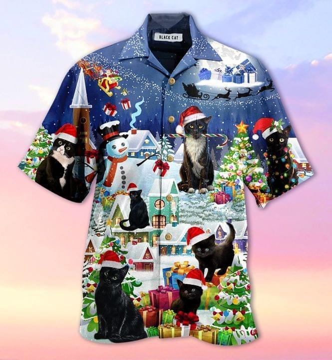 Merry Catmas Hawaiian Shirt Pre12638