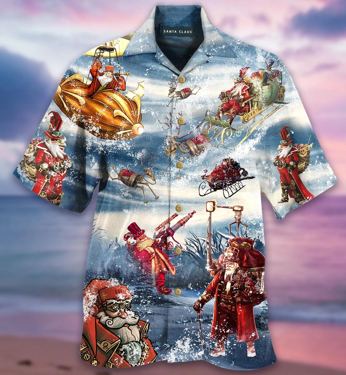 Merry Steampunk Christmas Hawaiian Shirt Pre12634