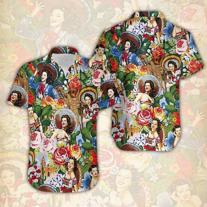 Mexican Girl Vintage Retro Hawaiian Shirt Pre12598