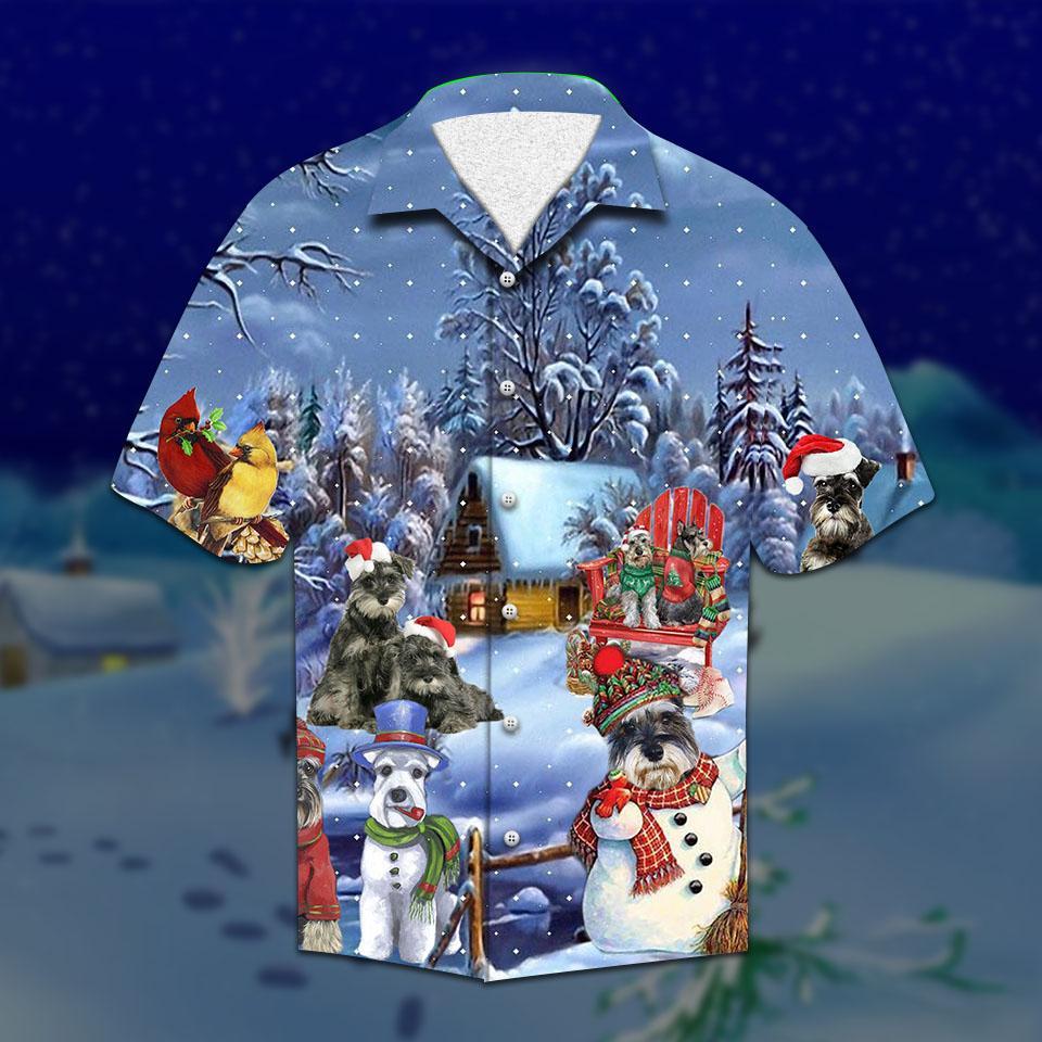 Miniature Schnauzer Christmas Hawaiian Shirt Pre12636 Miniature Schnauzer Christmas Hawaiian Shirt Pre12636