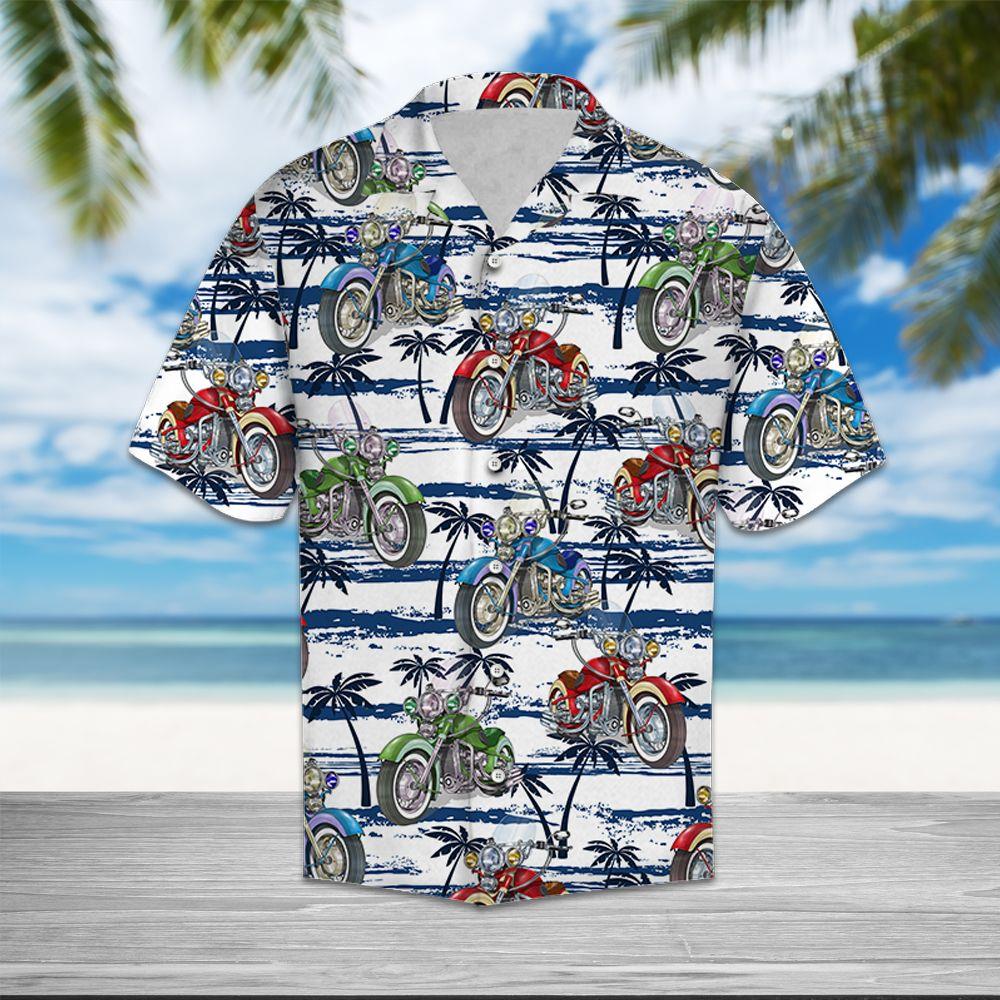 Motorbike Palm Tree Hawaiian Shirt Pre12593