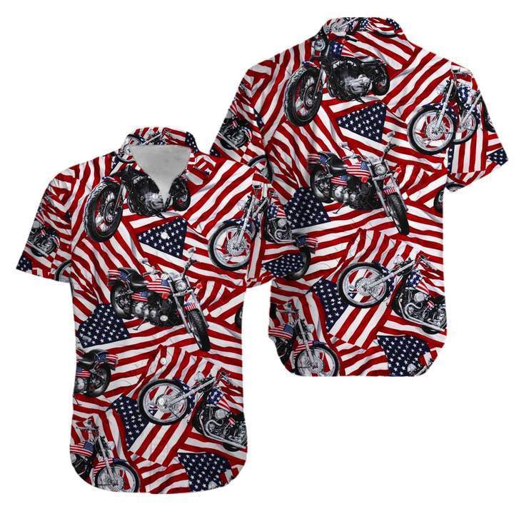 Motorcycles American Flag Hawaiian Shirt Pre10154 Motorcycles American Flag Hawaiian Shirt Pre10154
