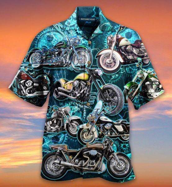 Motorcycles Once A Biker Hawaiian Shirt Pre12647