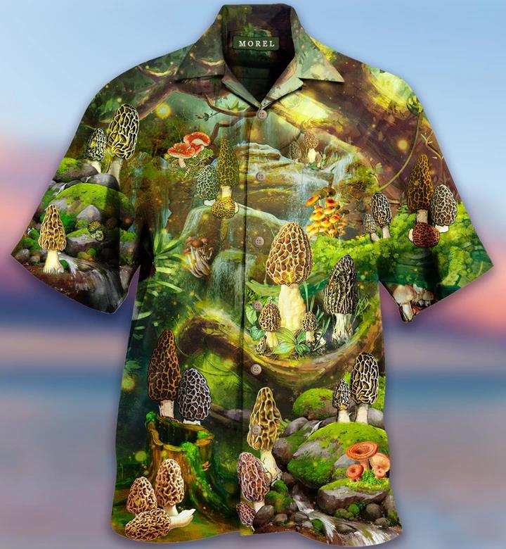 Mushroom Magic Green Hawaiian Shirt Pre12616