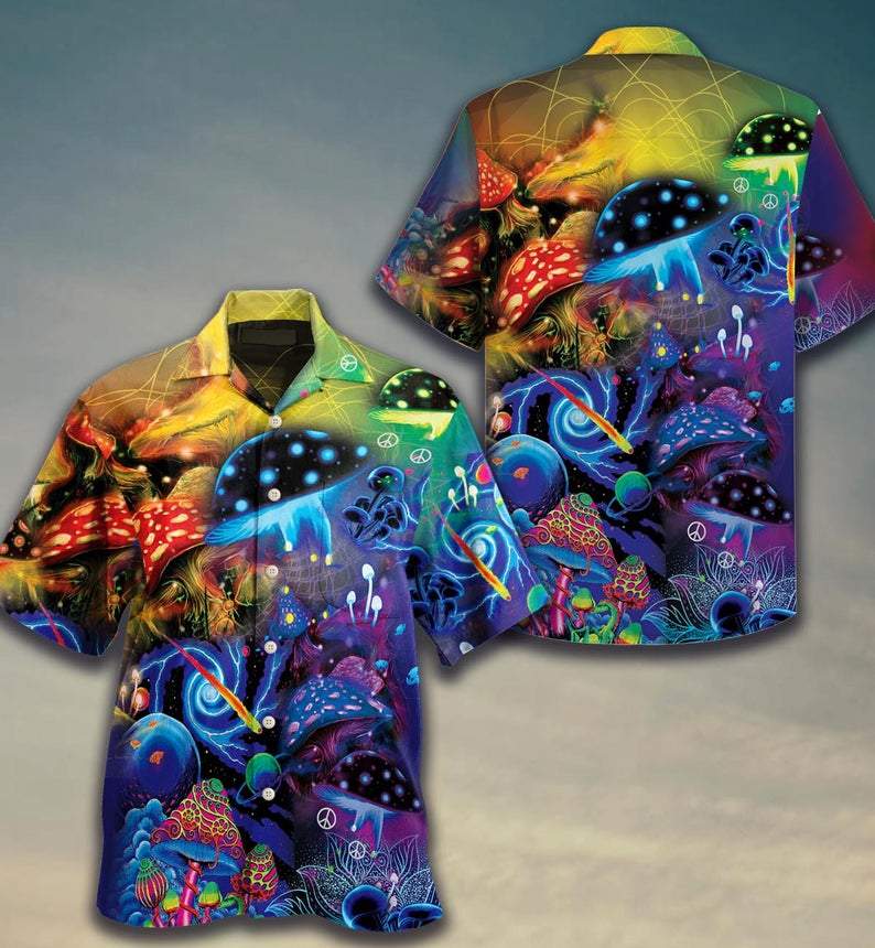 Mushroom Trippy Psychedelic Summer Vacation Hawaiian Shirt Pre10108
