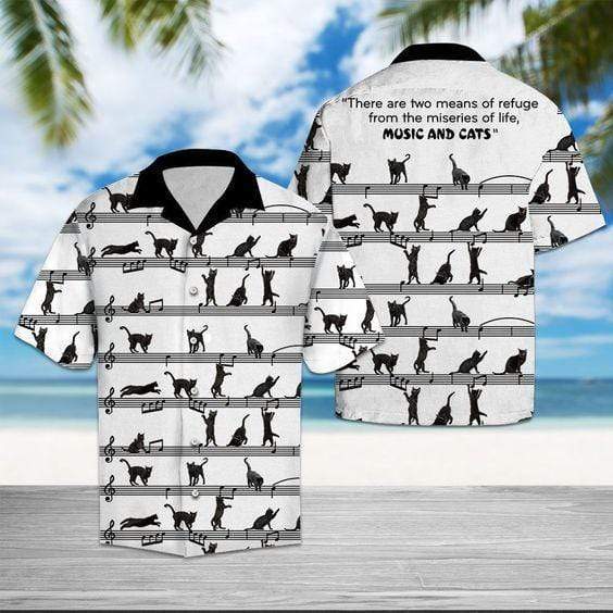 Music And Cat Hawaiian Shirt Pre12607 Music And Cat Hawaiian Shirt Pre12607