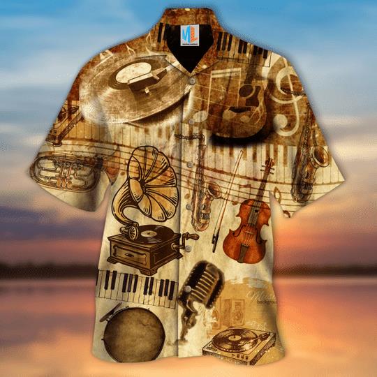 Musical Instruments Vintage Hawaiian Shirt Pre11653