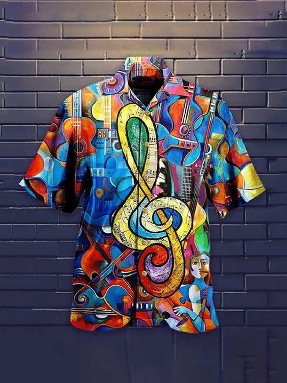 Musical Note Guitar Hawaiian Shirt Pre10027 Musical Note Guitar Hawaiian Shirt Pre10027