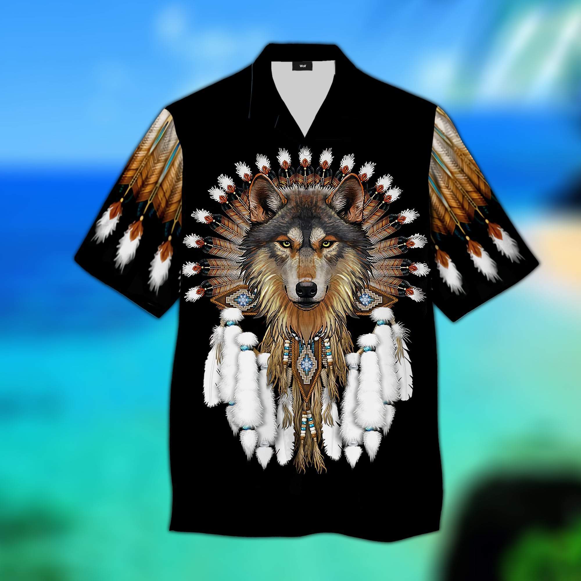Native American Wolf Hawaiian Shirt Pre12622 Native American Wolf Hawaiian Shirt Pre12622
