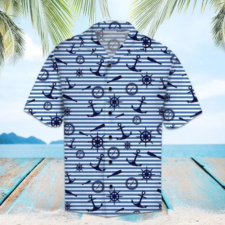 Navy Hawaiian Shirt Pre12588