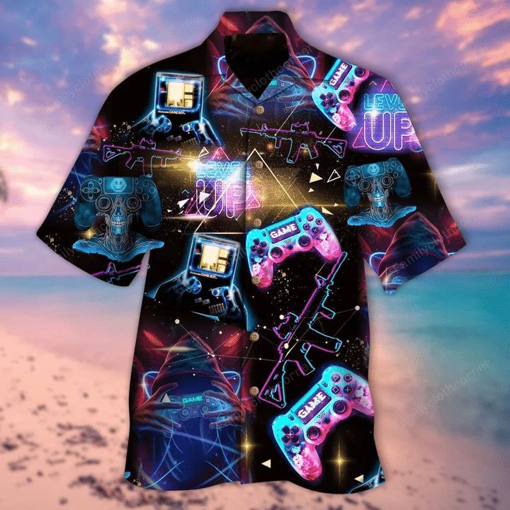 Neon Game Player Hawaiian Shirt Pre10114