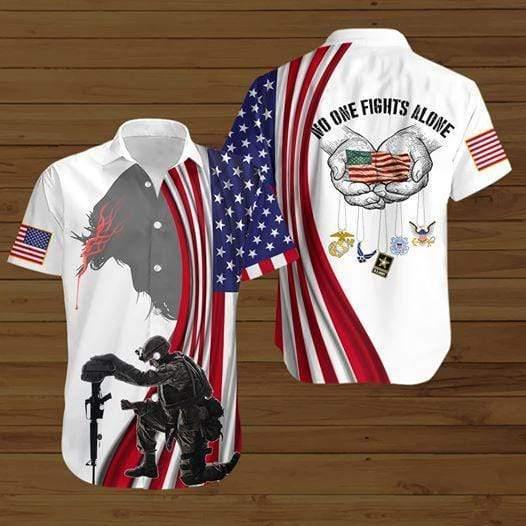 No One Fights Alone Hawaiian Shirt Pre10153 No One Fights Alone Hawaiian Shirt Pre10153