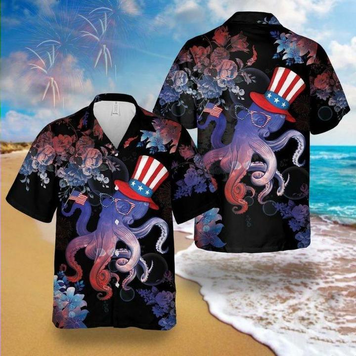 Octopus 4Th July Hawaiian Shirt Pre11317