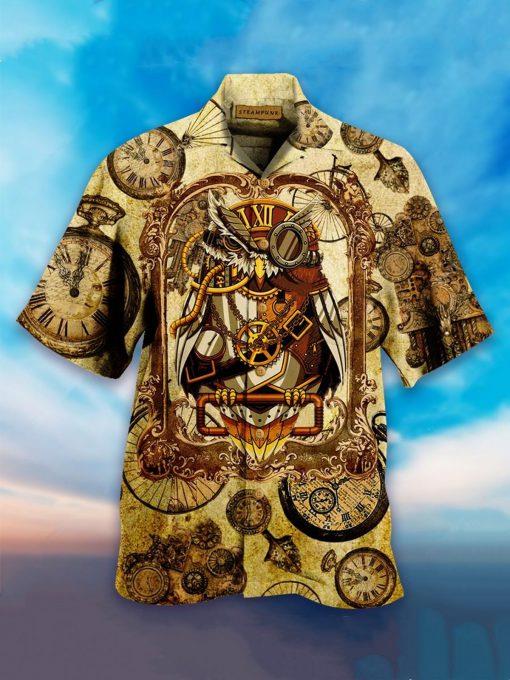 Owl Steampunk Clock Hawaiian Shirt Pre11656
