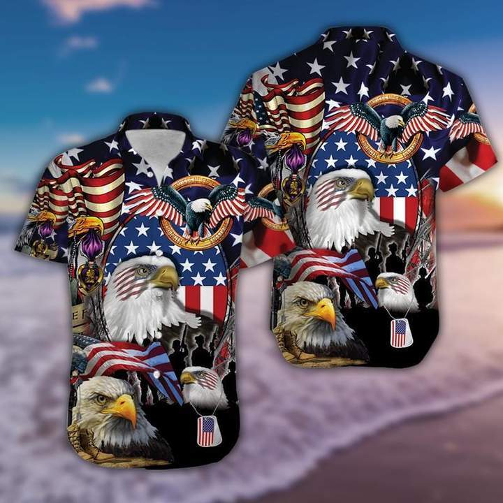 Patriotic Eagle Hawaiian Shirt Pre12544
