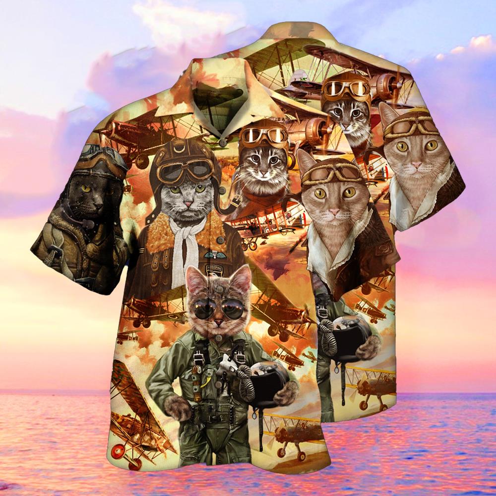 Pilot Cats Hawaiian Shirt Pre12546