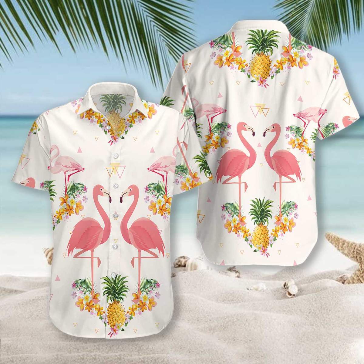 Pineapple And Flamingo Hawaiian Shirt Pre10457