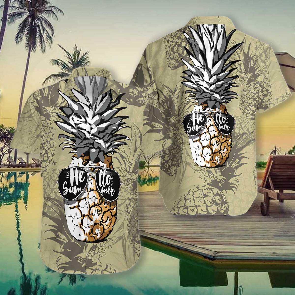 Pineapple Hello Summer Hawaiian Shirt Pre10455
