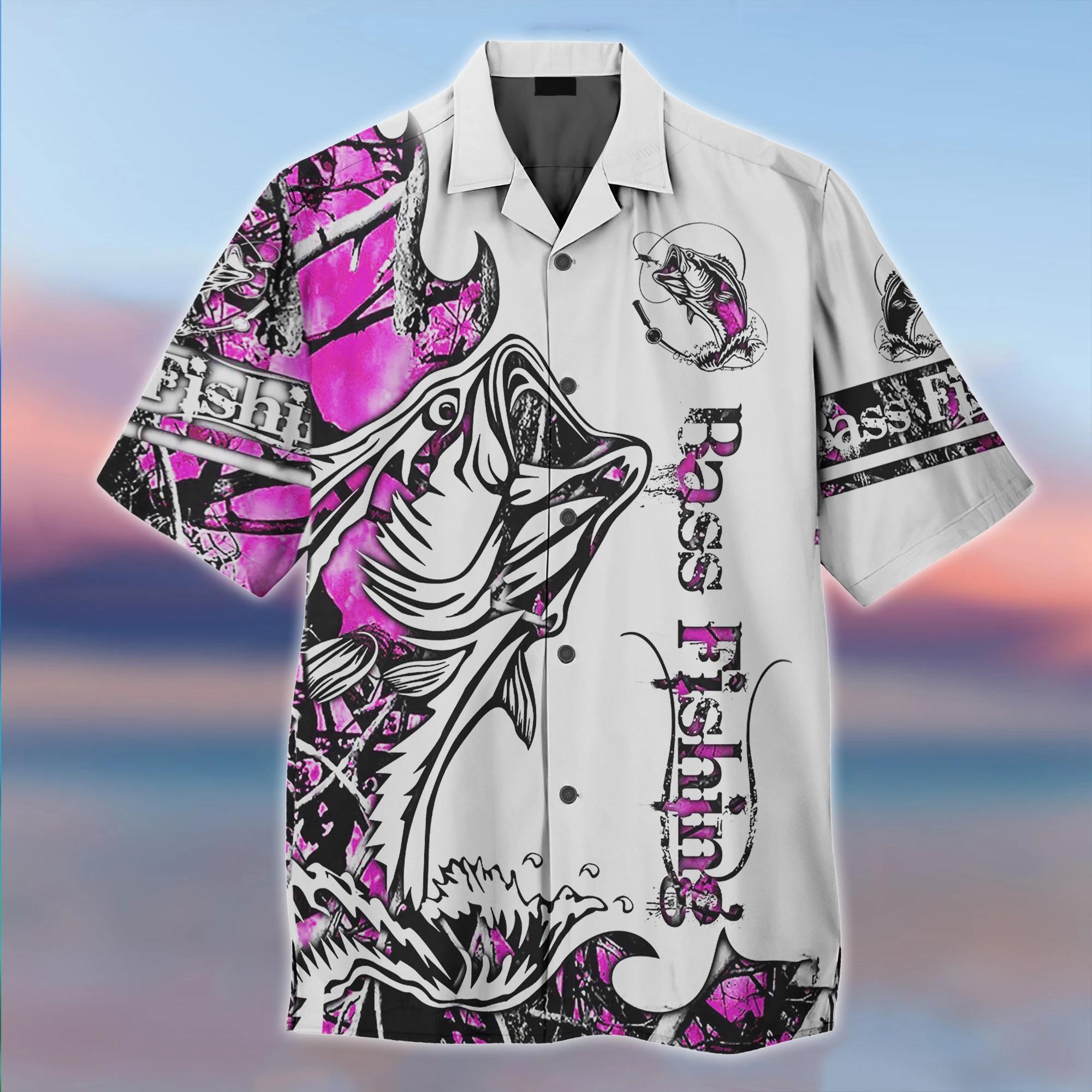 Pink Bass Fishing Hawaiian Shirt Pre12565