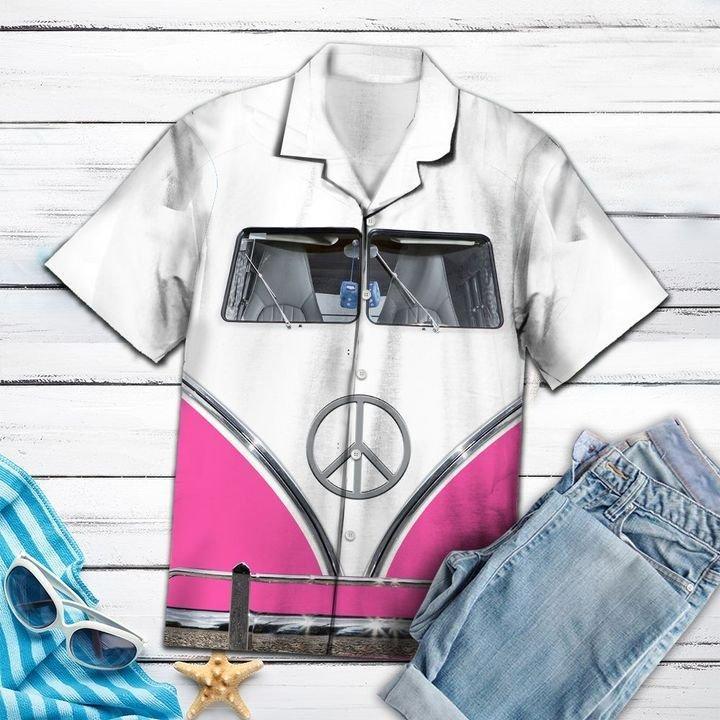 Pink Hippie Bus Hawaiian Shirt Pre12501 Pink Hippie Bus Hawaiian Shirt Pre12501