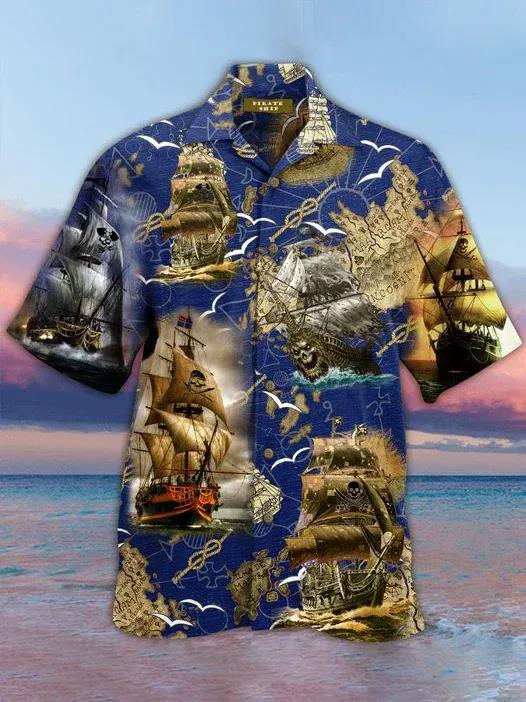 Pirate Boat Hawaiian Shirt Pre12568