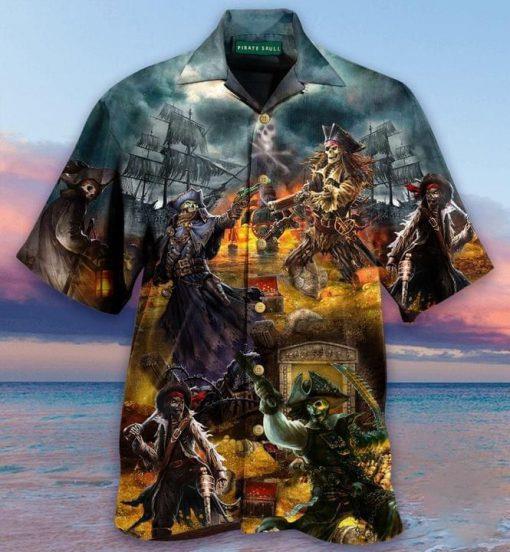 Pirate Skull Treasure Hawaiian Shirt Pre11818 Pirate Skull Treasure Hawaiian Shirt Pre11818