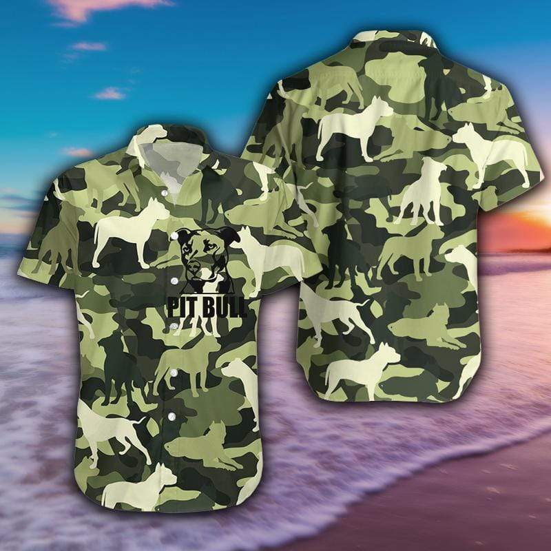 Pit Bull Camo Dog Army Unisex Hawaiian Shirt Pre12561 Pit Bull Camo Dog Army Unisex Hawaiian Shirt Pre12561