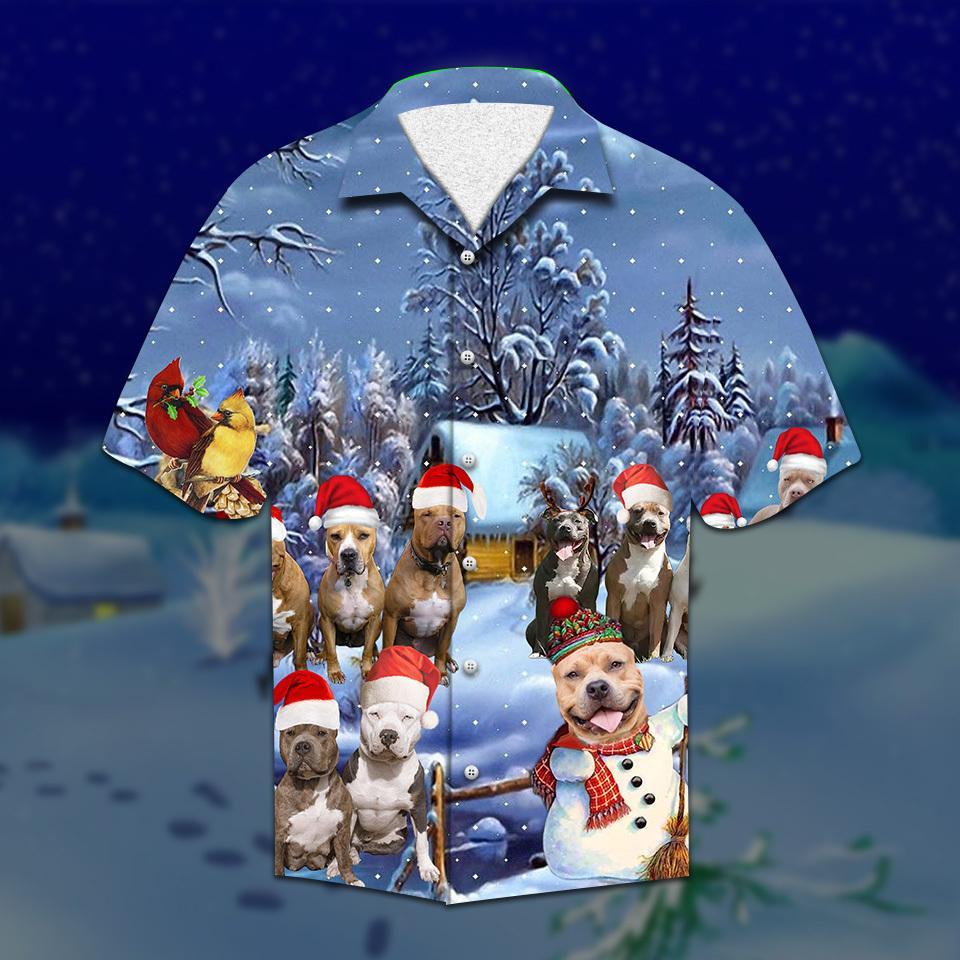 Pitbull Christmas Hawaiian Shirt Pre12459