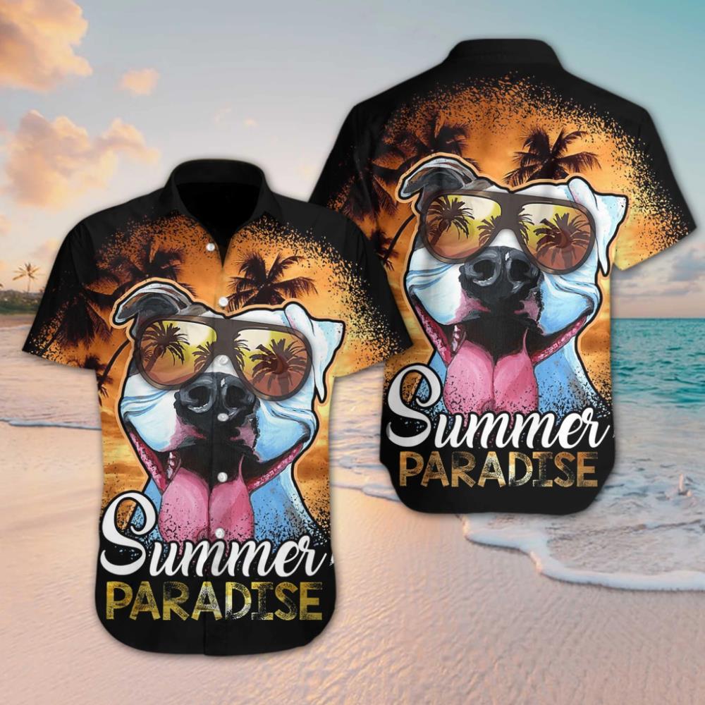 Pitbull Summer Paradise Hawaiian Shirt Pre12438 Pitbull Summer Paradise Hawaiian Shirt Pre12438