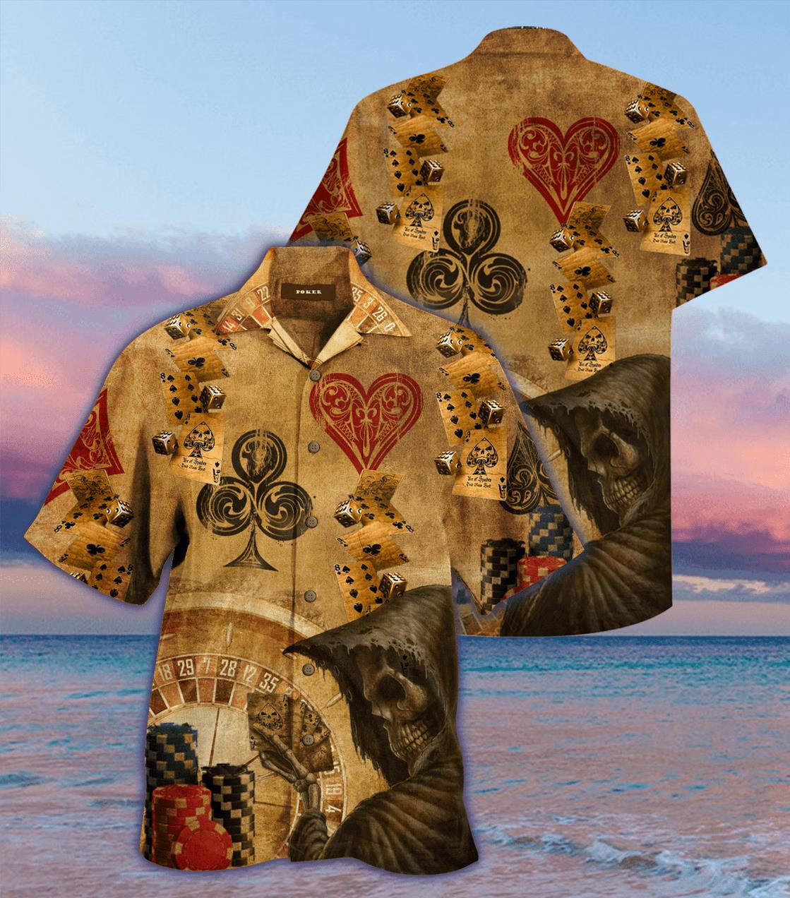 Playing Card Grim Reaper Hawaiian Shirt Pre12441