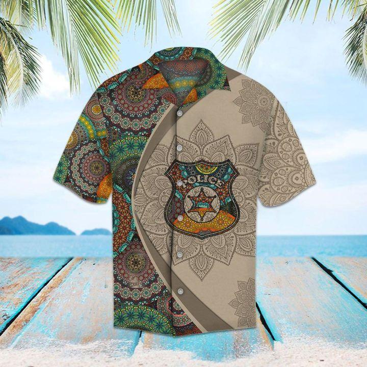 Police Button Hawaiian Shirt Pre12405