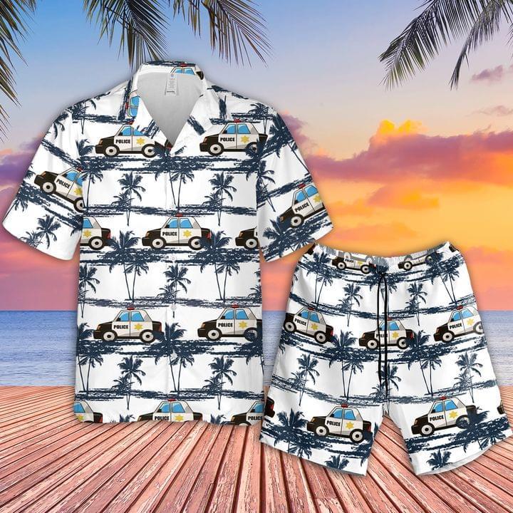 Police Car Set Hawaiian Shirt Pre11075 Police Car Set Hawaiian Shirt Pre11075