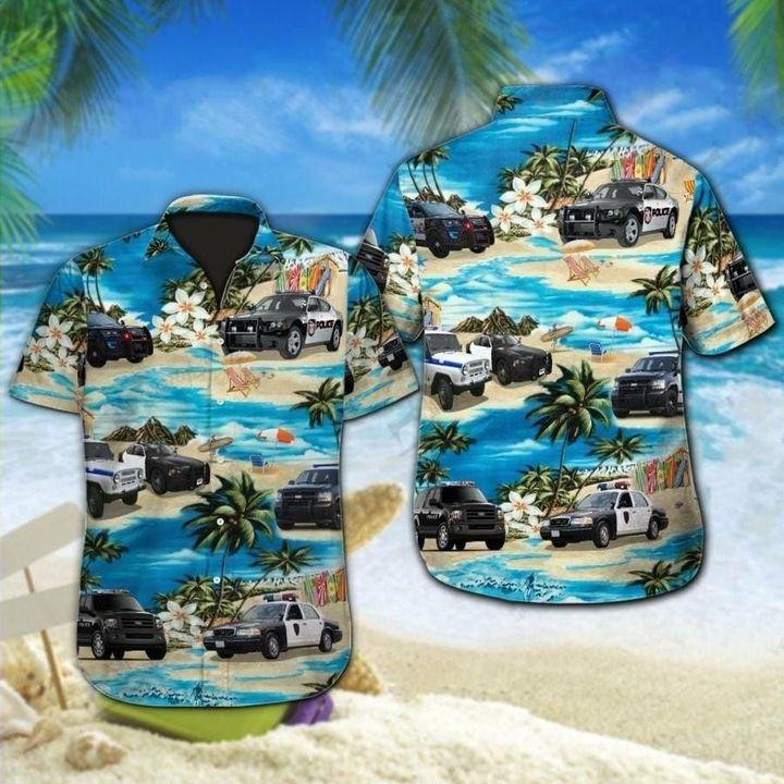 Police Cars Tropical Hawaiian Shirt Pre11391