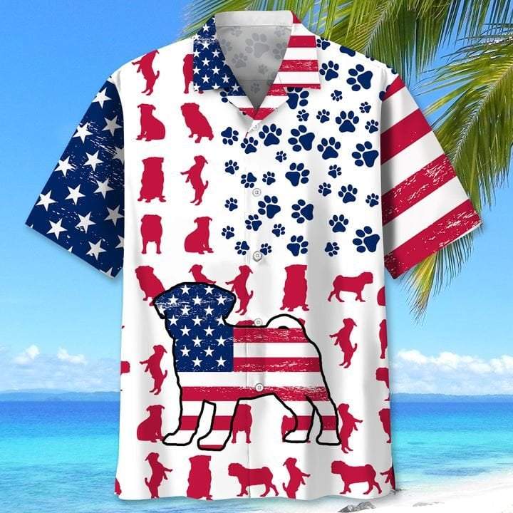 Pug Flag Hawaiian Shirt Pre10837