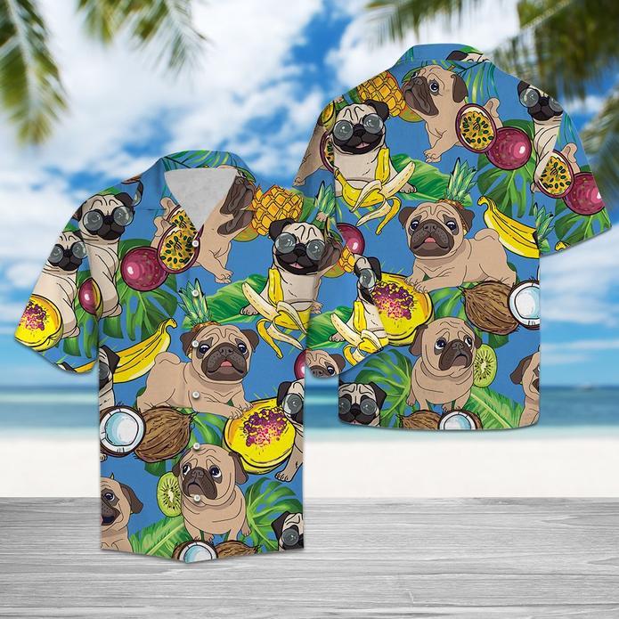Pug Love Fruit Hawaiian Shirt Pre10253