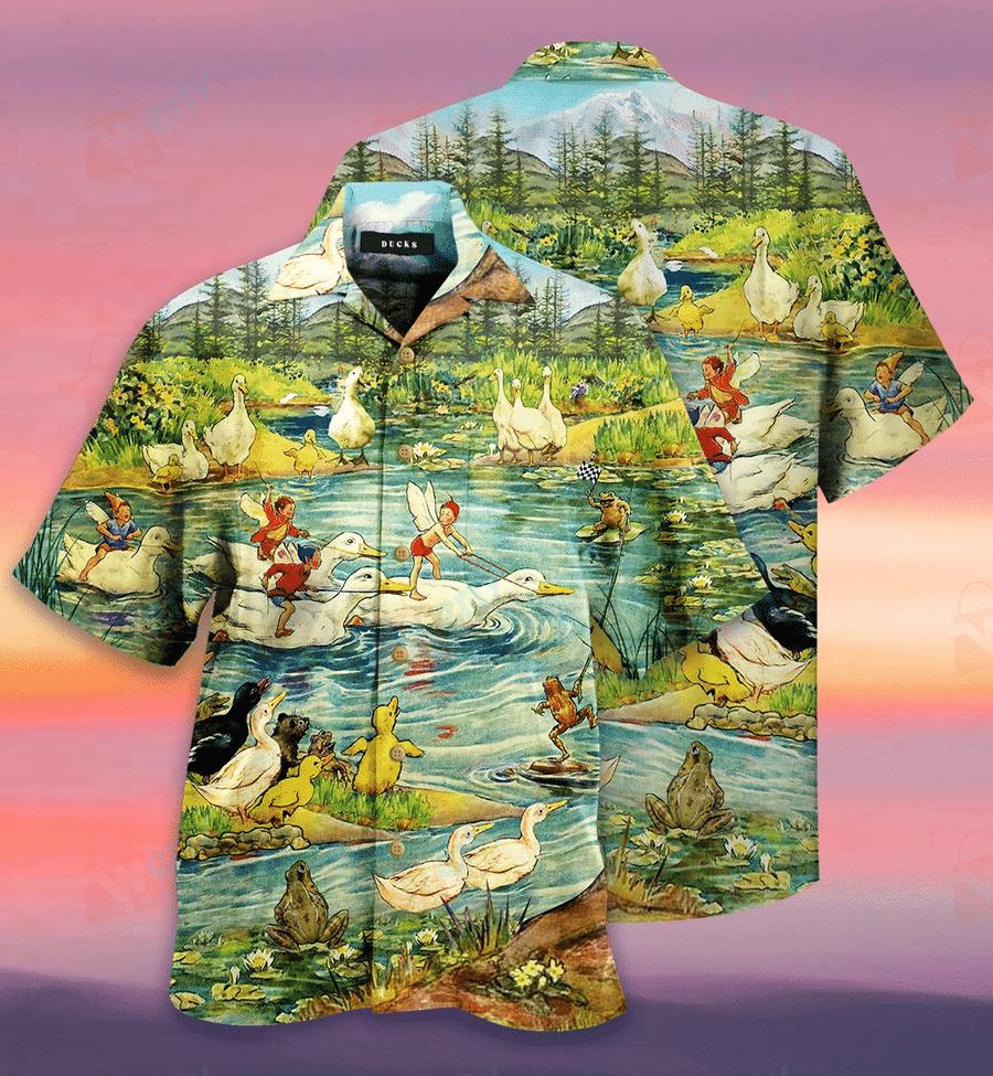 Racing Ducks Hawaiian Shirt Pre12462