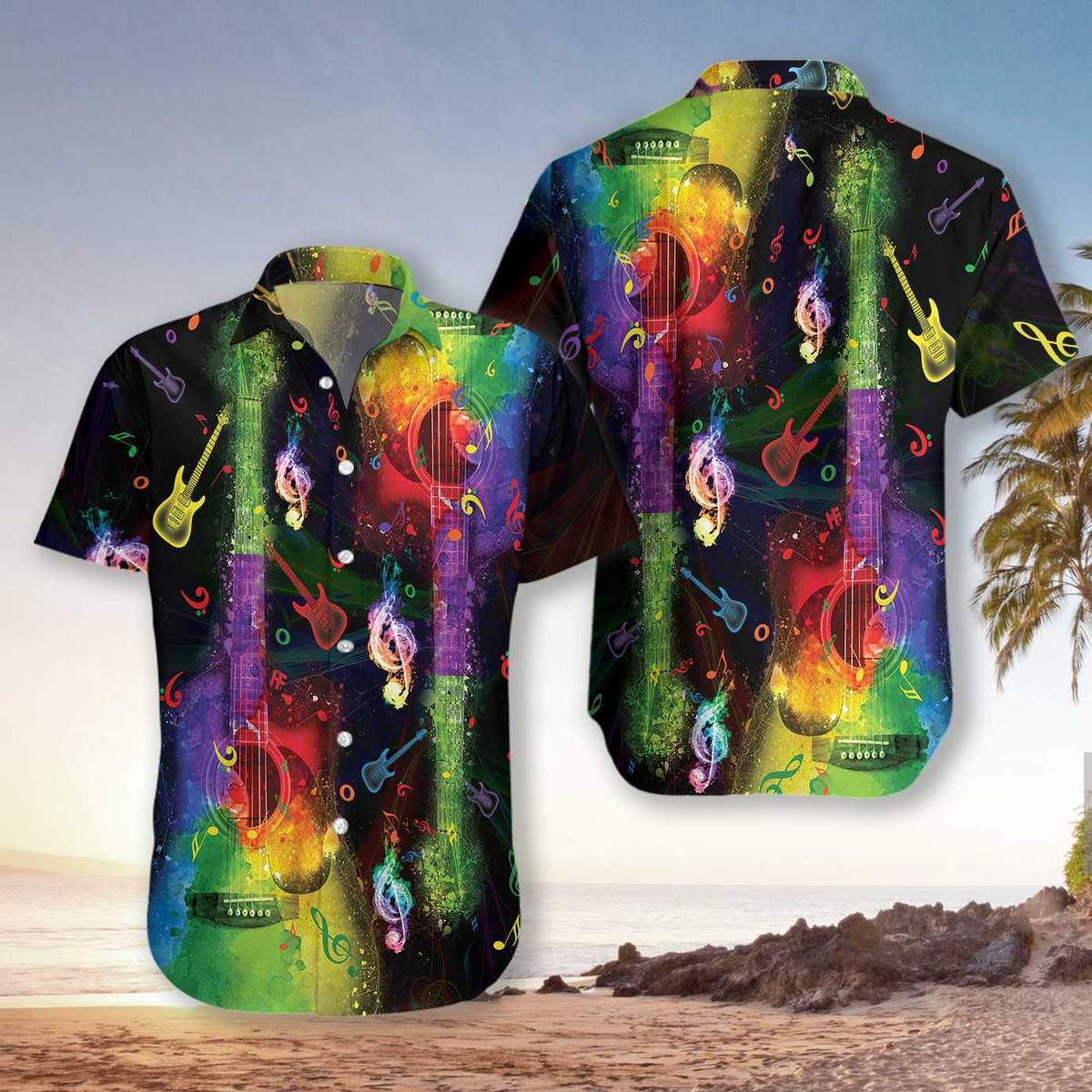 Rainbow Guitars Hawaiian Shirt Pre10460