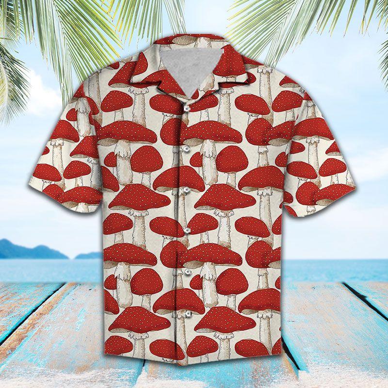 Red And White Mushrooms Hawaiian Shirt Pre12450