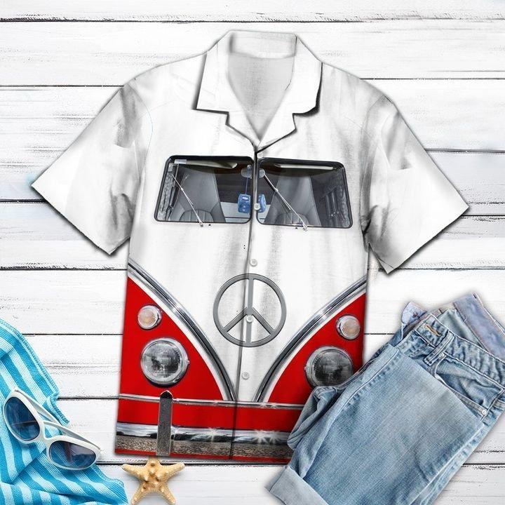 Red Hippie Bus Hawaiian Shirt Pre12411 Red Hippie Bus Hawaiian Shirt Pre12411