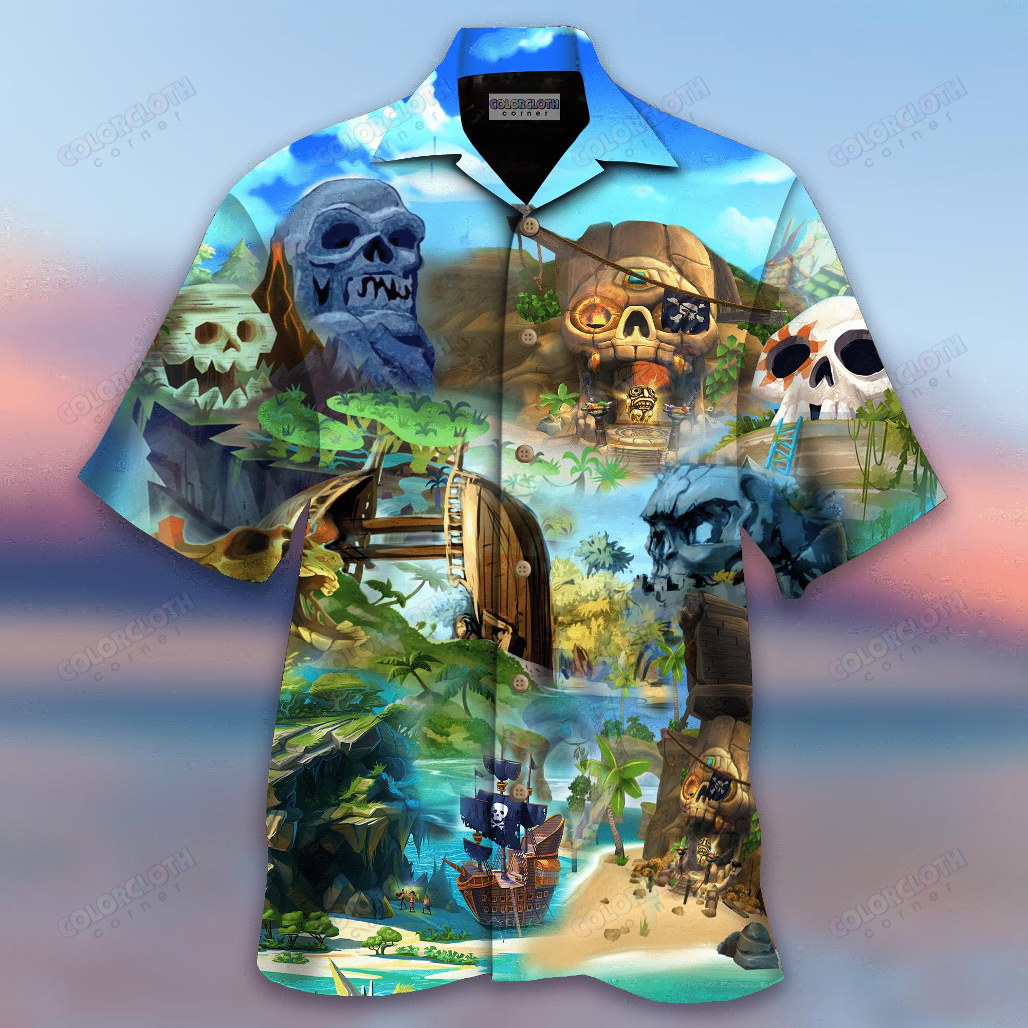 Relax On The Skull Hawaiian Shirt Pre10803