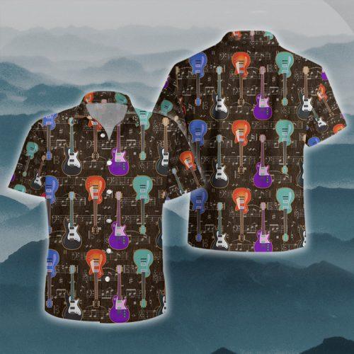 Retro Guitar Hawaiian Shirt Pre10772