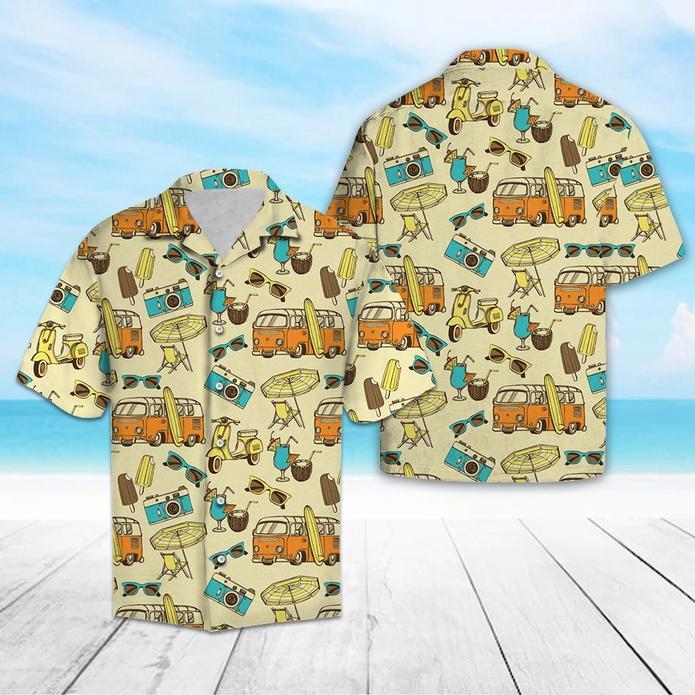 Retro Summer Vacation Hawaiian Shirt Pre10471