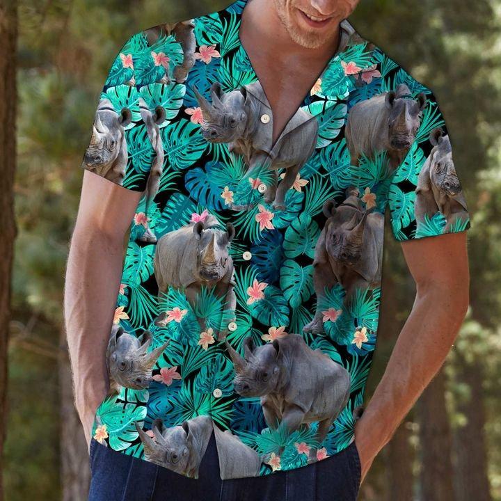 Rhinoceros Hawaiian Shirt Pre12419 Rhinoceros Hawaiian Shirt Pre12419