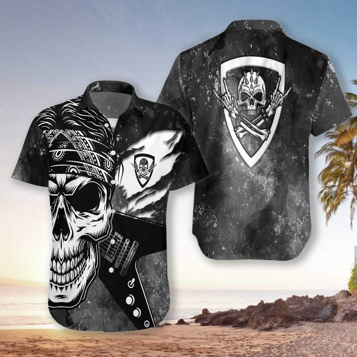 Rock And Roll Guitar Hawaiian Shirt Pre12492
