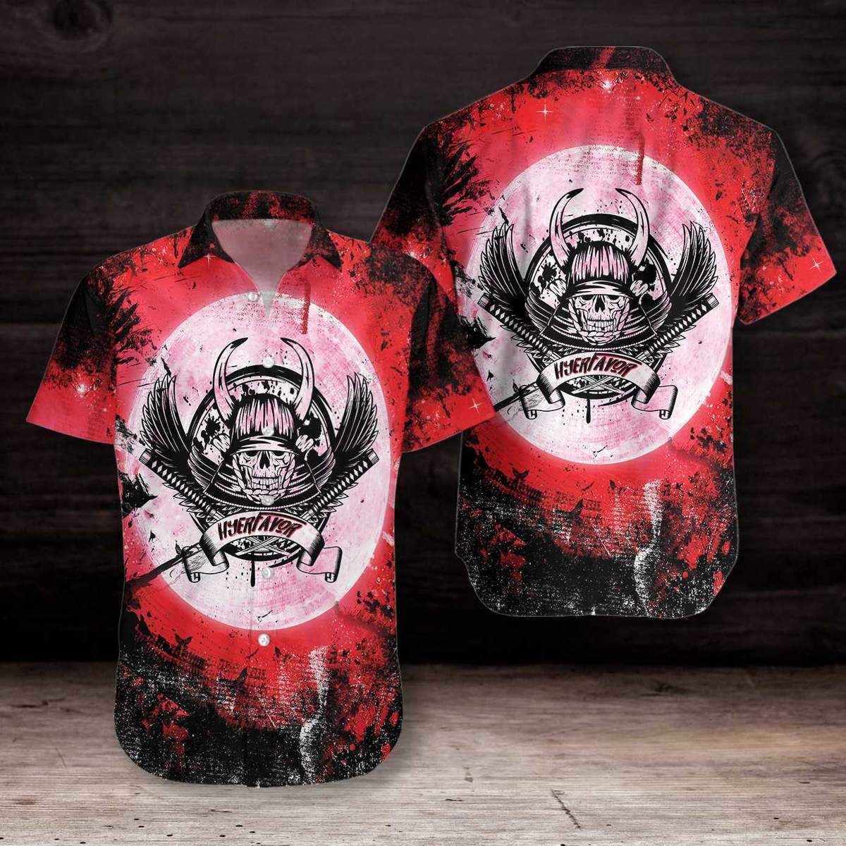 Samurai Skull Hawaiian Shirt Pre12489