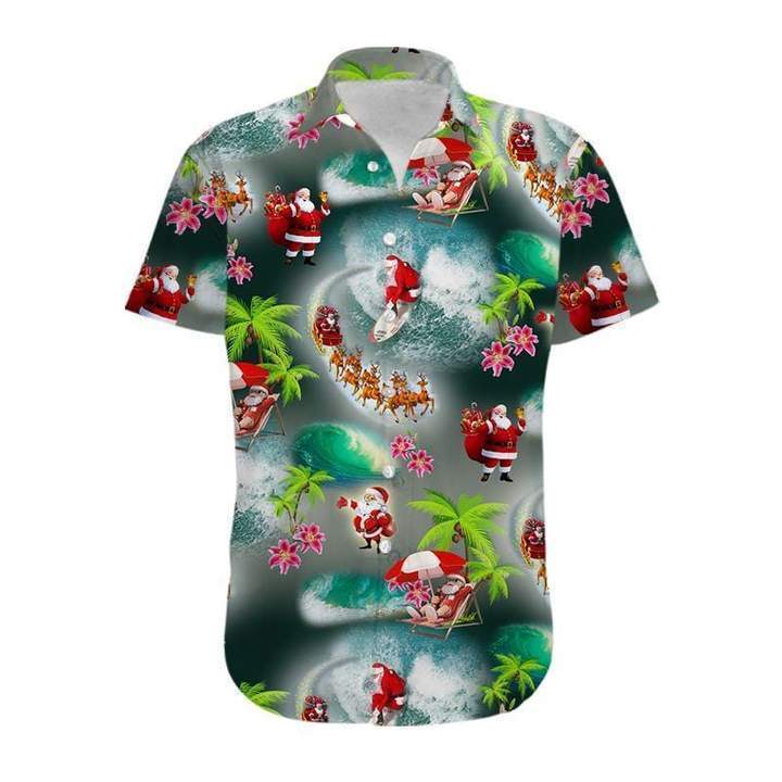 Santa Beach Christmas Hawaiian Shirt Pre10128 Santa Beach Christmas Hawaiian Shirt Pre10128
