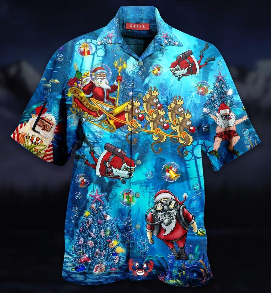 Santa Claus Explore The Sea Hawaiian Shirt Pre11961 Santa Claus Explore The Sea Hawaiian Shirt Pre11961