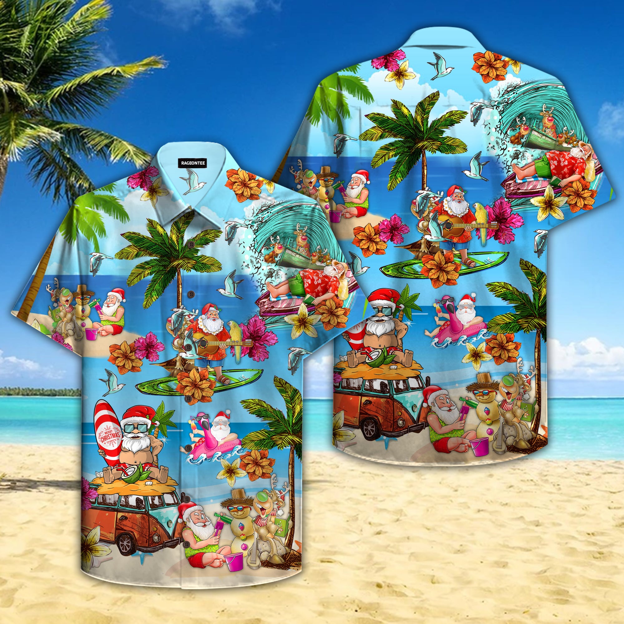 Santa On The Beach Hawaiian Shirt Pre11039 Santa On The Beach Hawaiian Shirt Pre11039