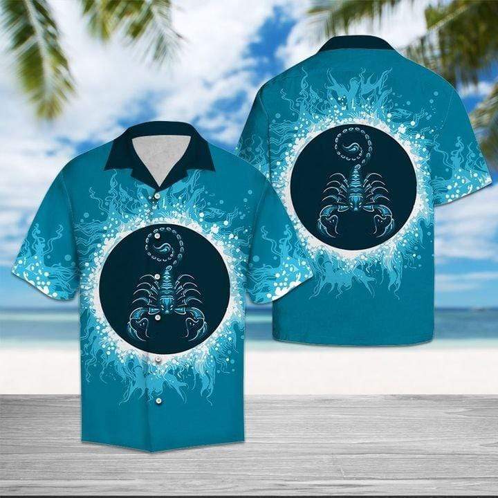 Scorpio Water Circle Zodiac Hawaiian Shirt Pre12365